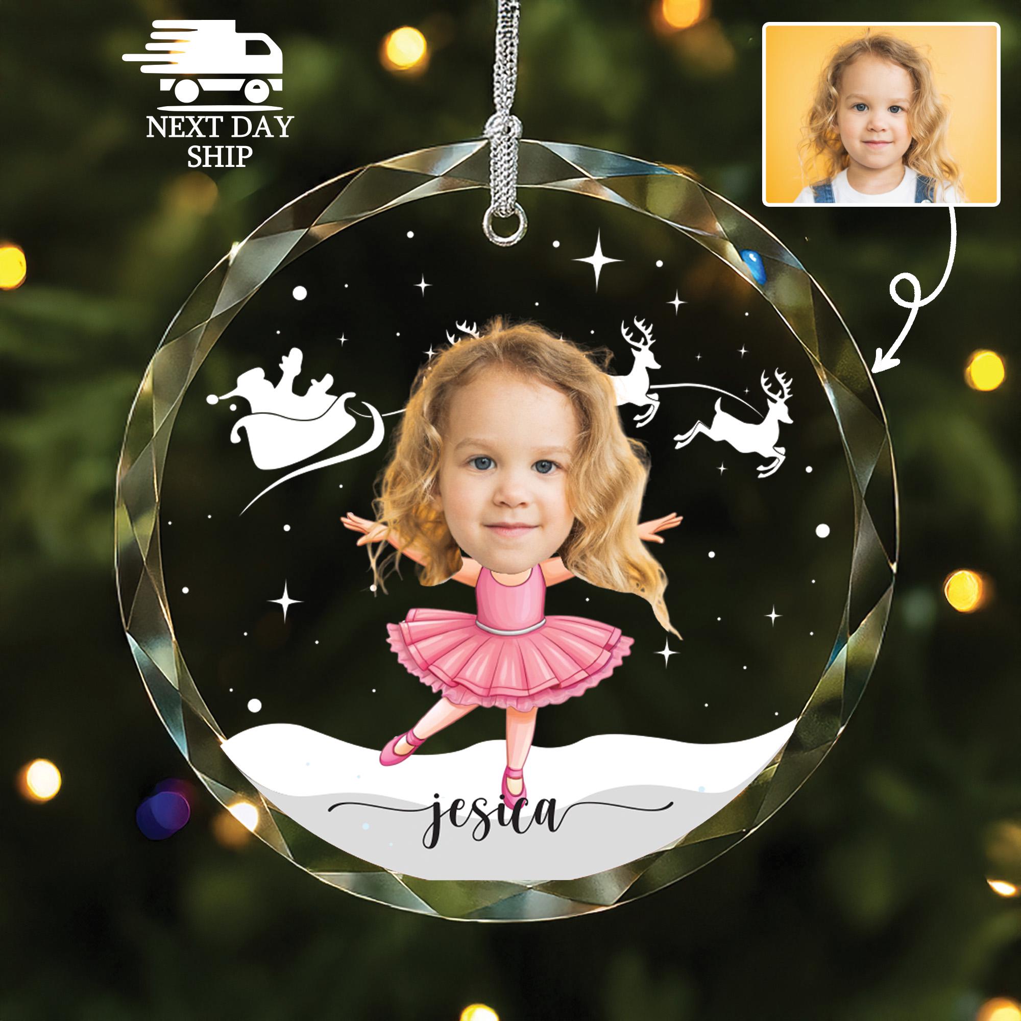 Personalized Ballerina Ornament with Photo, Dance Lover Keepsake Gift, Ballerina Girl, Keepsake for Dancer or Little Girl, Gift Ballet Lover