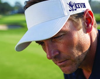 Personalized Golf Visor, Custom Golf Club Hat, Golf Ball Logo Visor, Country Club Gift, Men's Golf Sun Visor