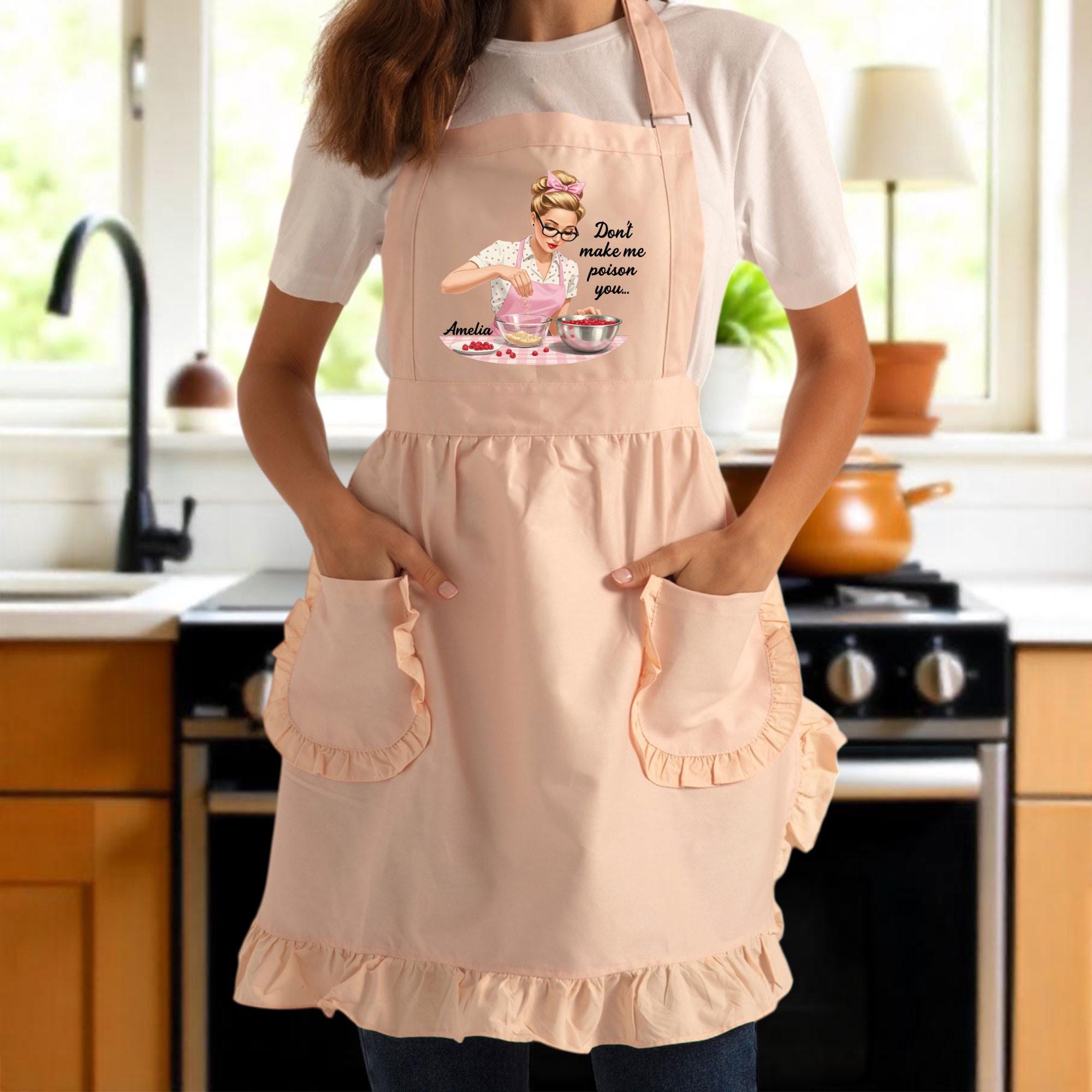 Sarcastic Daily Apron, Funny Cooking Apron, Custom Name Housewife Gifts ...