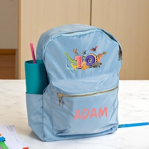 Custom Name Kids Dinosaur Backpack, Personalized Dinosaur Mini Backpack with Compartment, Stegosaurus School Backpack, Brontosaurus Backpack