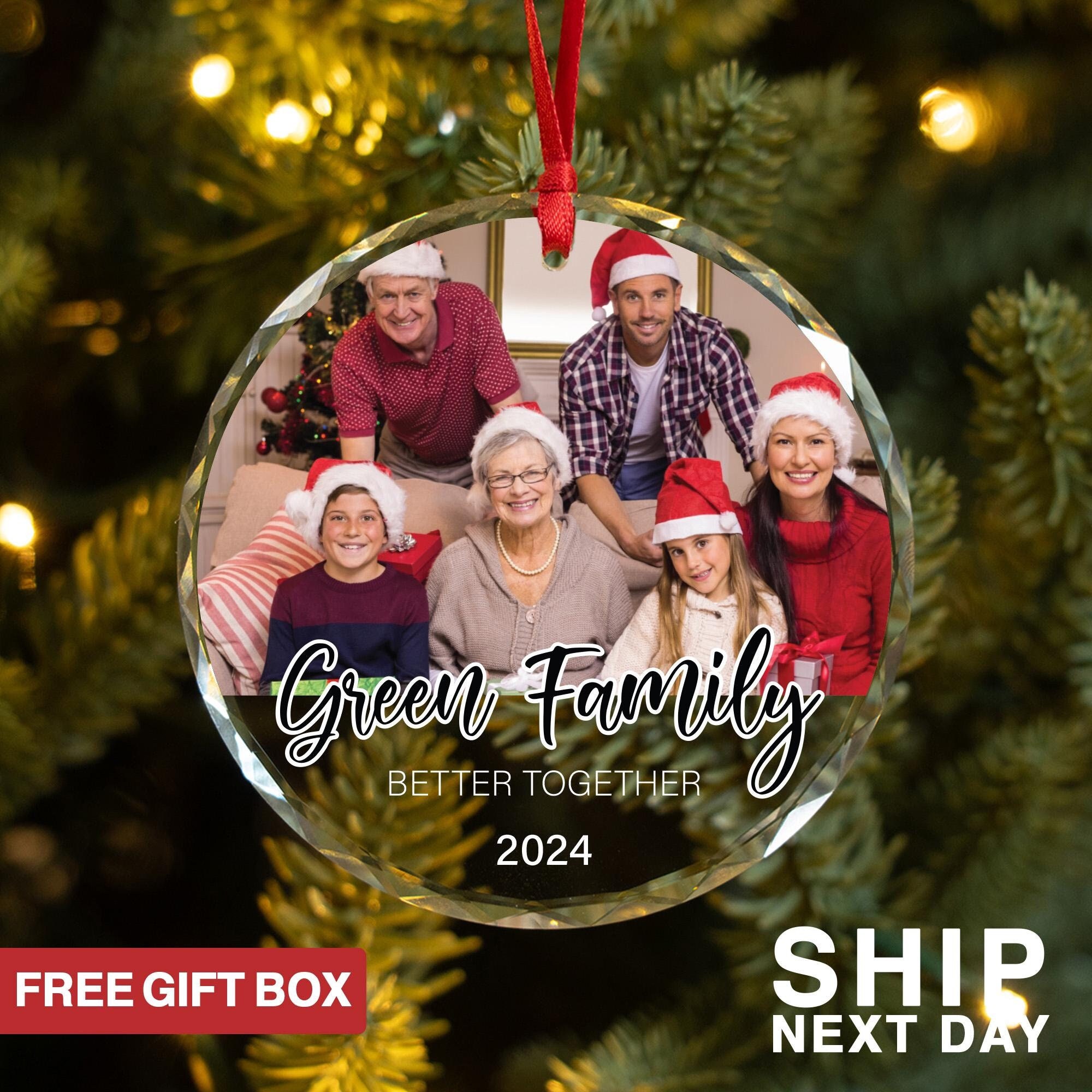 Christmas Better Together Ornament, Custom Unique Family Ornament, Personalized Photo Ornament, Family Picture Ornament, Keepsake Ornament