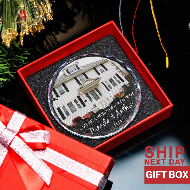 Our 1st Christmas at New Home Custom Photo Ornament, Personalized Home ...