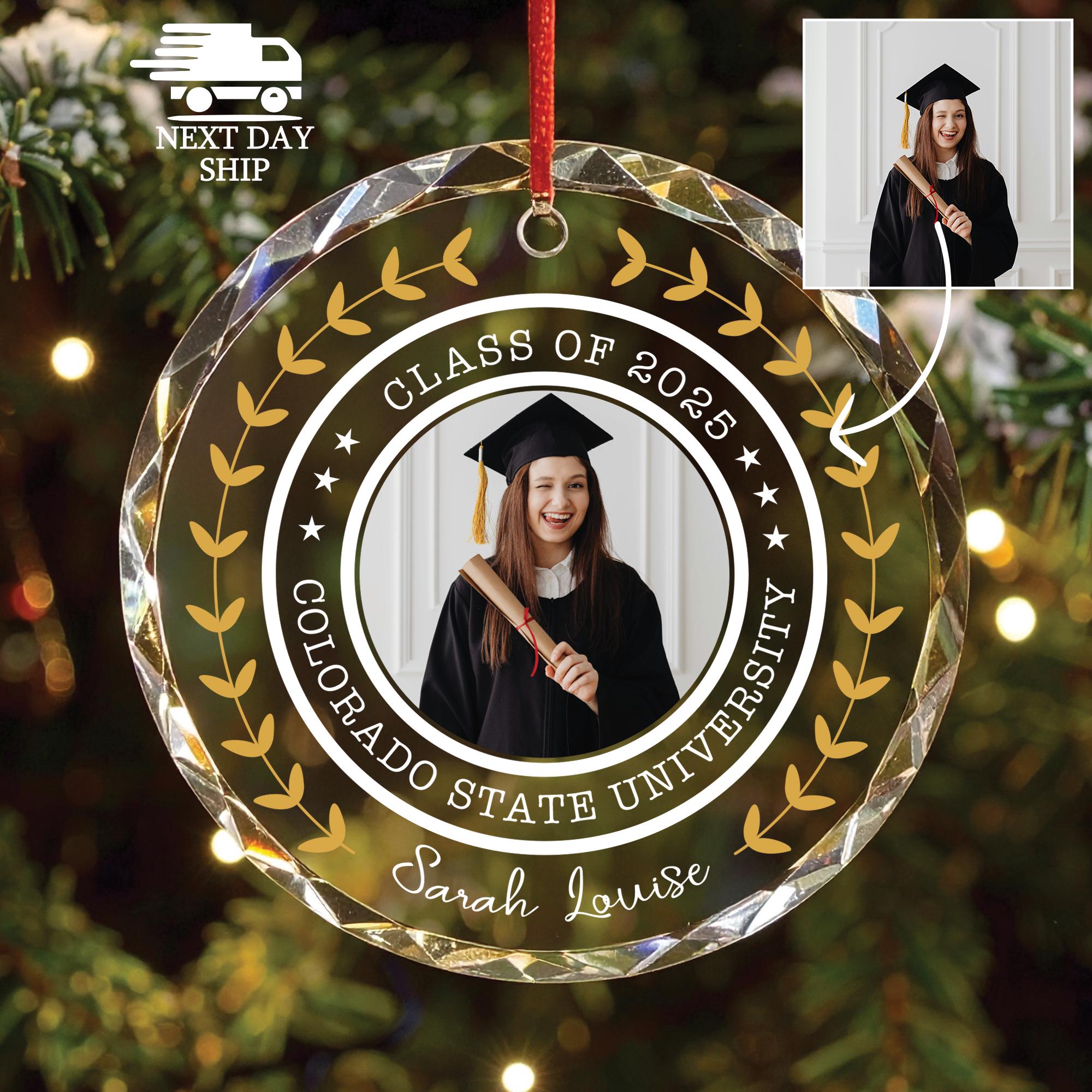 Custom Graduation Photo Keepsake, Graduation Ornament, Class of 2025, Graduation Gift, High School & College Senior Gift, Gift For Graduate