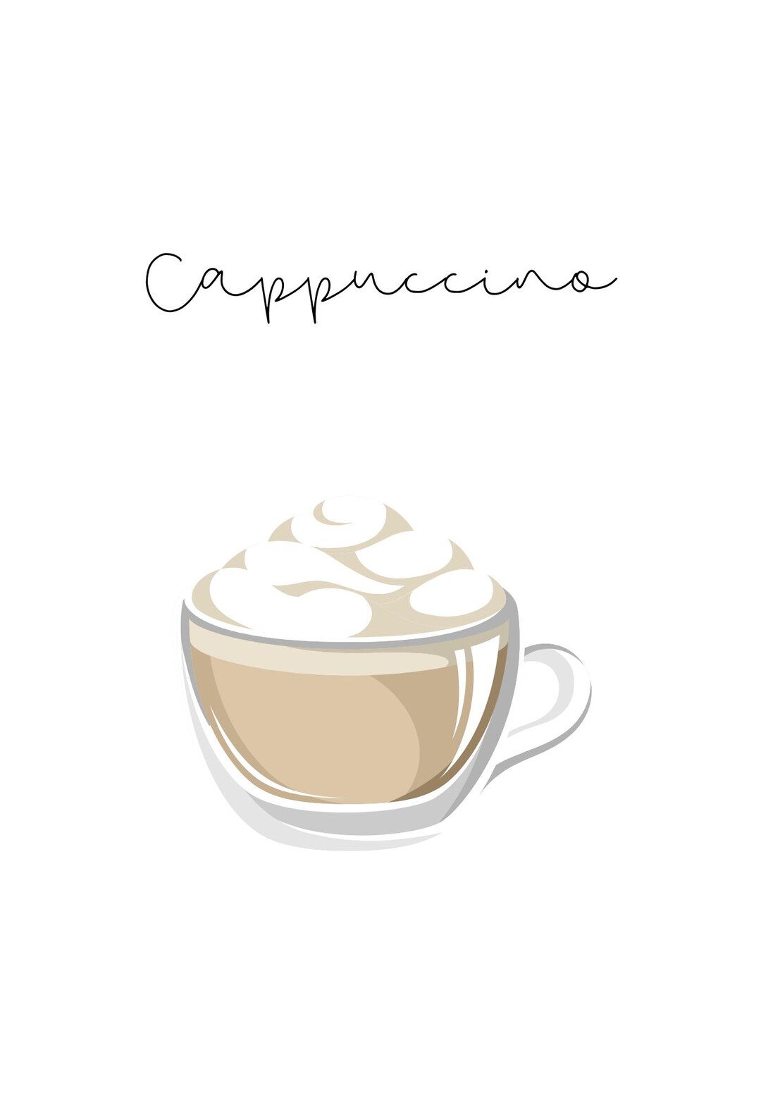 CAPPUCCINO printable Artwork for Kitchen / Cafe / Restaurant - Etsy