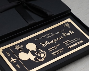 Disneyland Paris Ticket | Disney World | Surprise Ticket | Surprise Gift | Gift Ticket | Gift Voucher | Boarding Pass | Personalised Gift