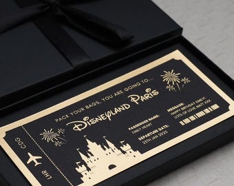 Disneyland Paris Ticket | Disney World | Surprise Ticket | Surprise Gift | Gift Ticket | Gift Voucher | Boarding Pass | Personalised Gift