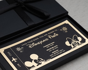 Disneyland Paris Ticket | Disney World | Surprise Ticket | Surprise Gift | Gift Ticket | Gift Voucher | Boarding Pass | Personalised Gift