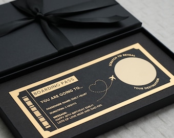 Boarding Pass Scratch Reveal | Foil Ticket | Holiday Ticket | Travel Ticket | All Destinations | Gift Ticket | Gift Voucher | Personalised |