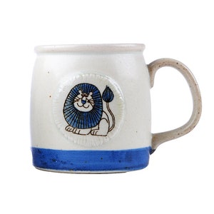 CUPS / MUGS 4 LIONS blue gray cartoon british africa zoo mother nature feline big cats Vintage Ironstone ceramic Drinking Barware Coffee 16