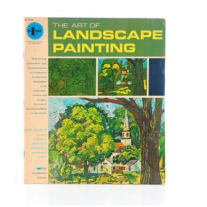 May include: Two vintage paperback books with green covers titled "The Art of Landscape Painting". The covers feature colorful landscape paintings and a price tag of $1.00.