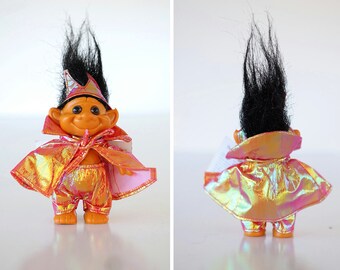 TROLL NEW Devil Evil Rare Black Hair Doll Shiny Gold  circa 1991 1992 Trolls Movie Village Trollasaurus Trollkins Poppy Bergens halloween