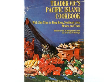 COOKBOOK 1968 Trader Vic's Pacific Island Asia Hawaii Hong Kong Vintage Culinary Luau Mid Century Recipes Cook book Asian Global Tiki