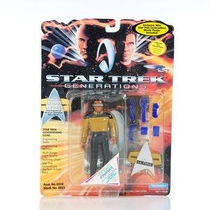 ACTION FIGURE STAR TReK Geordi LaForge Klingon next generation space toy kids 1990s roddenberry musk virgin galactic enterprise   Romulan 32
