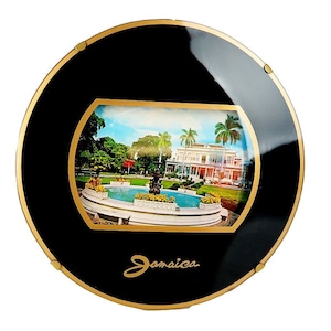 Vintage Jamaica Plaque Shadow Box Wall Hanging Plastic Devon House Ganja 420 Black Wood Gold TheHeartTheHome.com 26