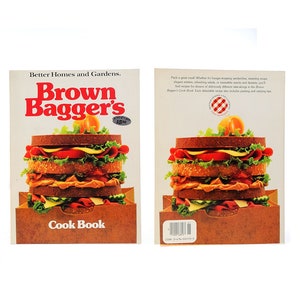 COOKBOOK 1985  Better Homes & Garden Brown Baggers Cook Book Vintage Culinary Lunch Kids School Kitchen Food Mid Century Recipes Working Mom