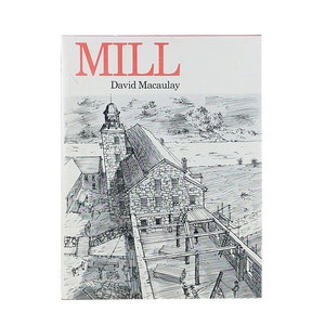 BOOK MILLS 1983 New England 19th century David McCauley illustration Architecture Steampunk Industrial Water Frank lloyd Wright engineering
