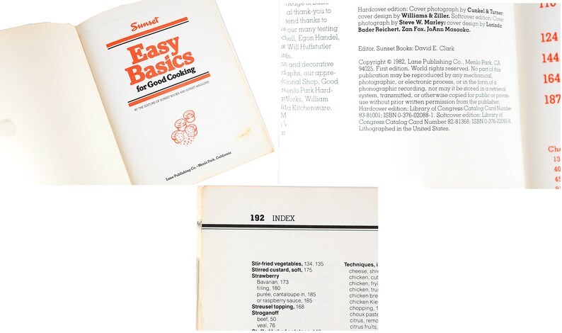 Cookbook 1982 EASY BASIC COOKING Sunset Culinary Retro Kitchen Food ...