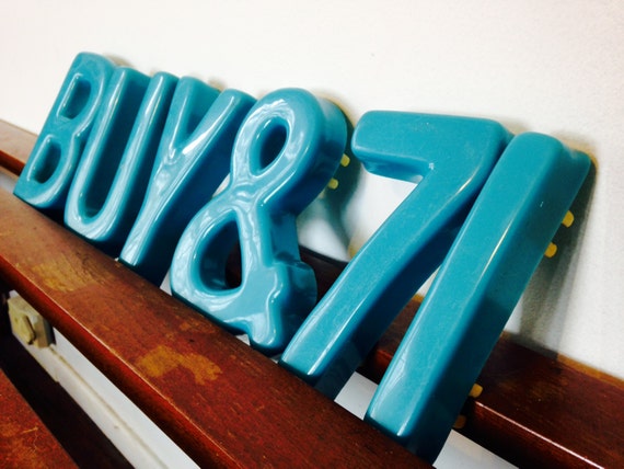Vintage Carolina Blue 6" Plastic Neon Sign / Marquee LETTERS & NUMBERS  Brought To You By TheHeartTheHome on Etsy! 2