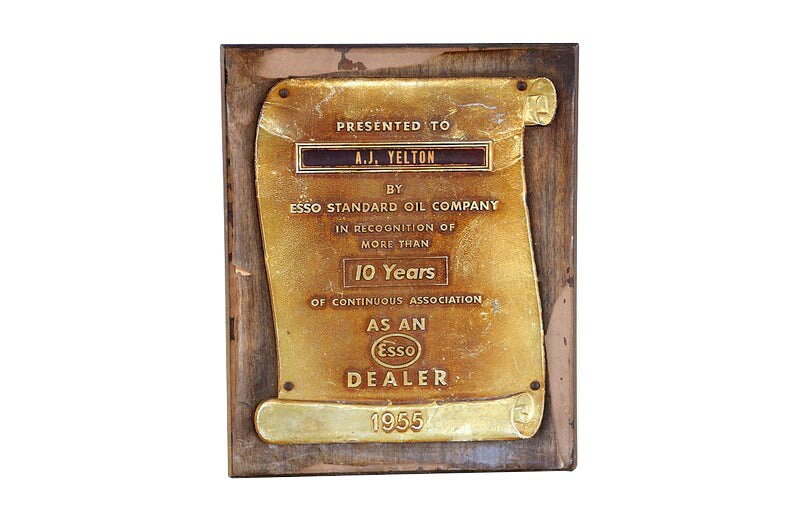 1955 ESSO GAS STATION Award Oil Advertising Station Automobile Steampunk Industrial oil Motor Pump dealer 25