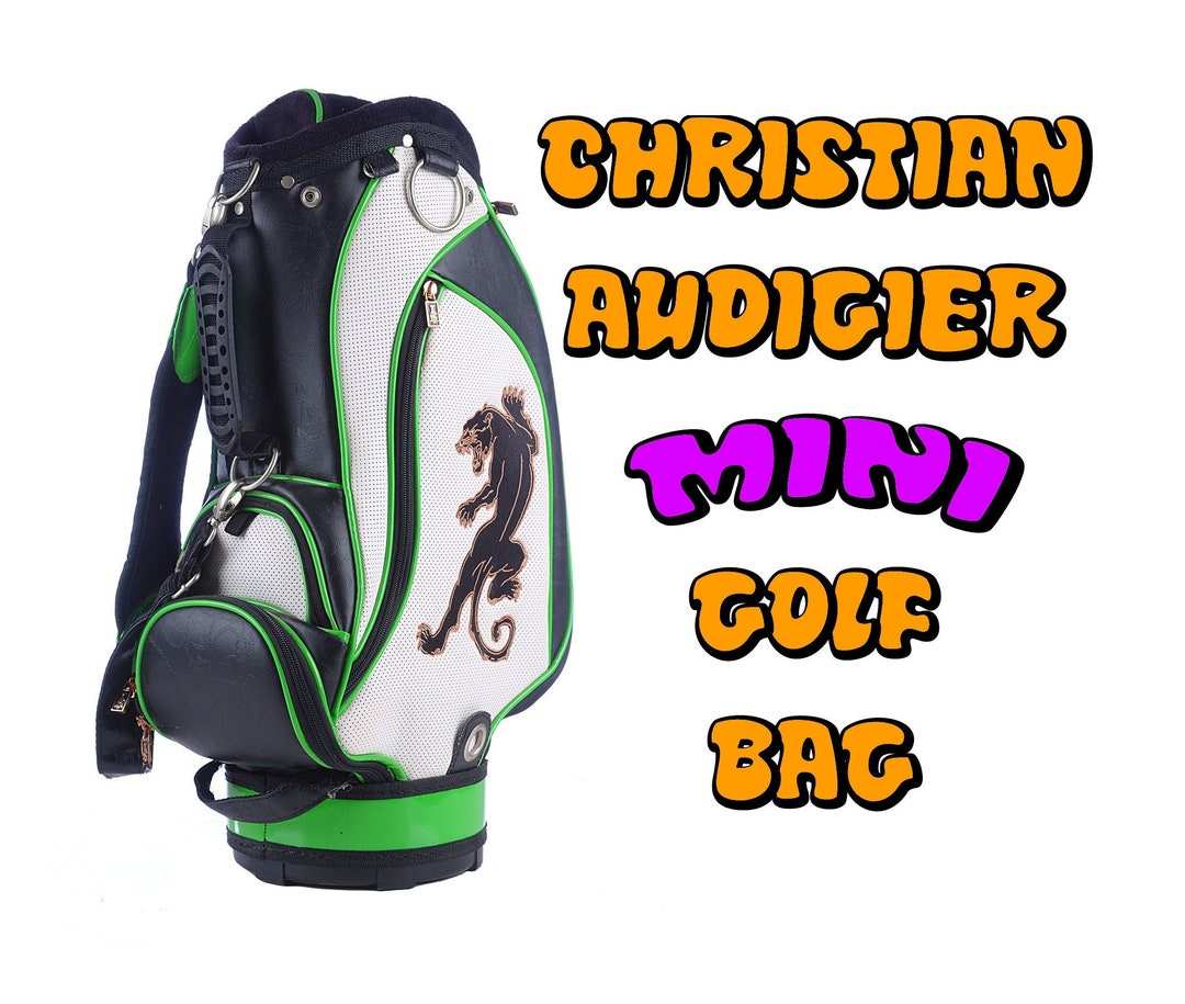 CHRISTIAN AUDIGIER Mini Golf Bag Umbrella Stand Caddy Display Store Sporting Goods Clubs Wood