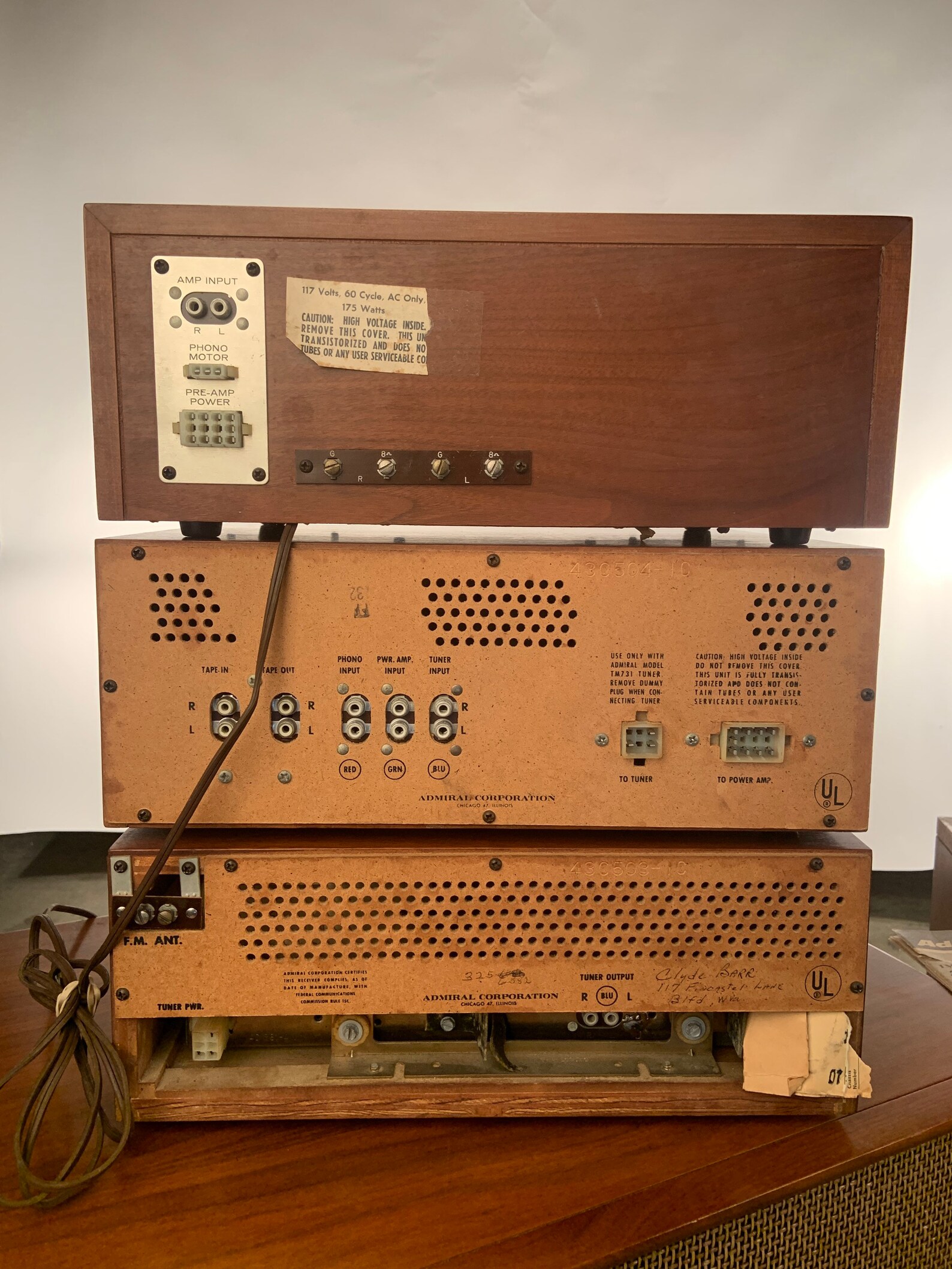 1965 STEREO SYSTEM by ADMIRAL W/ Pre Amp Record Player Tuner Etsy