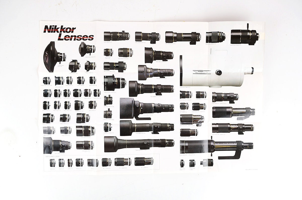 POSTER Nikon Accessory Lens Chart Analog Camera Date Film Expired