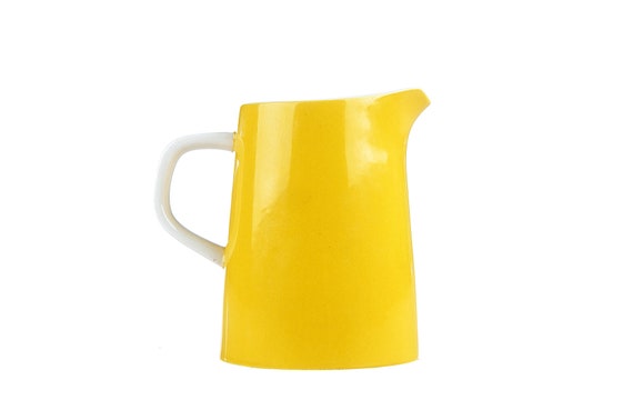 PITCHER MIKASA YELLOW Ceramic Cera Stone Japan Vintage Mid Century