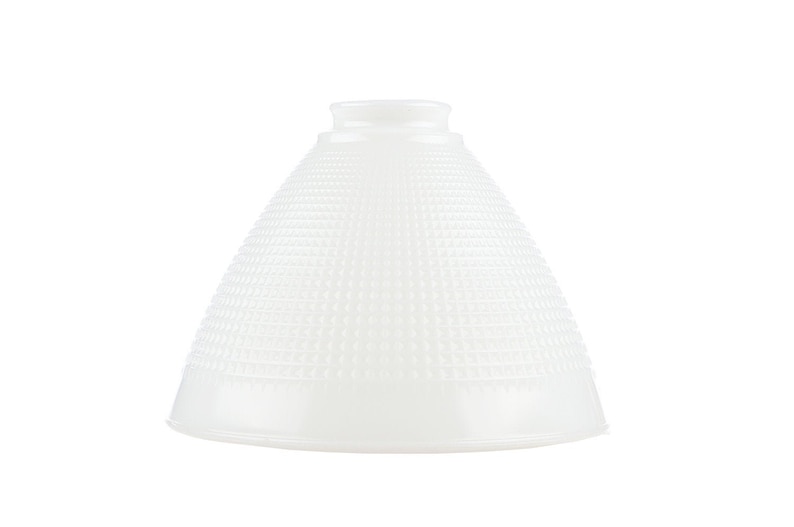 8 LAMP SHADE Milk Glass Torchiere Mid Century Mod White Waffle Ribbed 2 14 Fitter Brought To You By TheHeartTheHome on Etsy