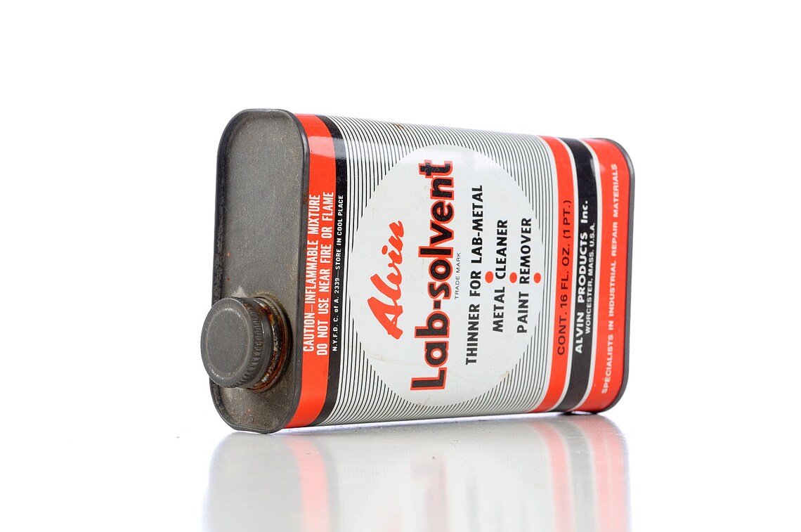 CONTAINER Gas Oil Petroliana Car Paint Alvin Lab Solvent TIN Etsy