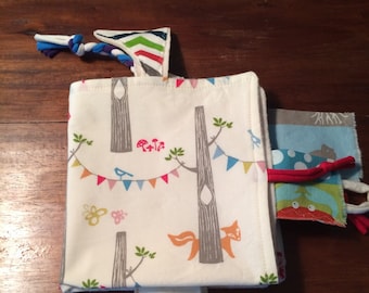 Organic Sensory Blanket, Tag, Huggie, Security Blanket, Montessori,  Baby Gift, woodland, gender neutral