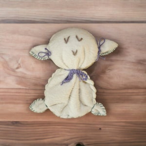 Organic Lambie Baby Rattle Toy: Eco-Wool Waldorf Lovey