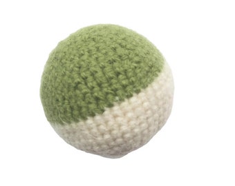 Wool Baby Rattle Ball with Organic Cotton Stuffing, Natural, Non-toxic, Toy