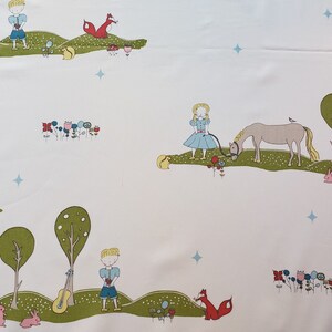 Organic Cotton Fitted Crib sheet in Meadow Stroll from Birch Fabrics, gender neutral, mini crib size, retro