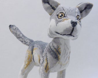 Nighteyes the Gray Wolf Doll 3D Cross Stitch Animal Sewing Pattern PDF