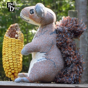 Merlin the Gray Squirrel Doll 3D Cross Stitch Animal Sewing Pattern PDF image 1