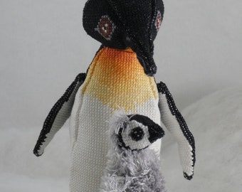 Emperor Penguin Pair of Dolls 3D Cross Stitch Animal Sewing Pattern PDF