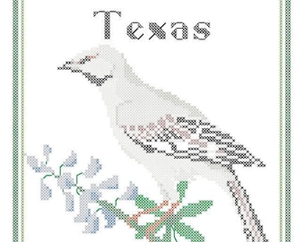 All 50 State Bird, Flower and Motto Cross Stitch Patterns PDF