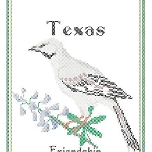 Alle 50 State Bird, Blume und Motto Kreuzstichmuster PDF