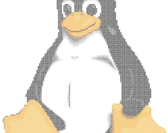 Tux Linux Mascot Cross Stitch Pattern PDF