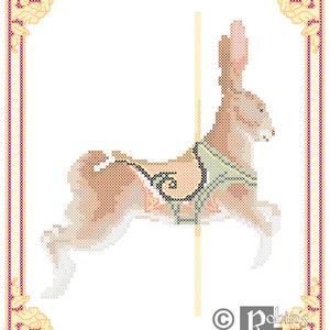 Carousel Rabbit , Dentzel, Glenn Echo Park, MD Cross Stitch Pattern PDF