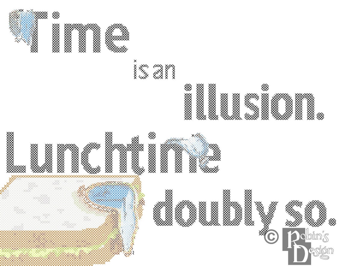 Time is an Illusion Lunchtime Doubly So Cross Stitch Pattern Etsy
