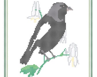 Colorado State Bird, Flower and Motto Cross Stitch Pattern PDF