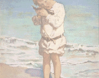 Jessie Willcox-Smith's The Fallen Gull Cross Stitch Pattern PDF