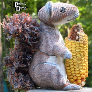 Merlin the Gray Squirrel Doll 3D Cross Stitch Animal Sewing Pattern PDF image 3