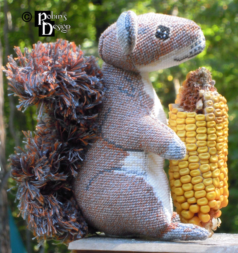 Merlin the Gray Squirrel Doll 3D Cross Stitch Animal Sewing Pattern PDF image 3