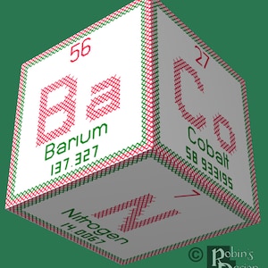 Periodic Element Bacon 3D Ornament Cross Stitch Sewing  Pattern PDF