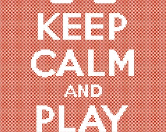 Keep Calm and Play Mahjong Cross Stitch Pattern Easy PDF