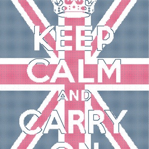 Keep Calm and Carry On Union Jack Background Cross Stitch Pattern PDF