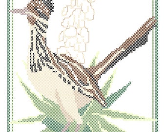 New Mexico State Bird, Flower and Motto Cross Stitch Pattern PDF