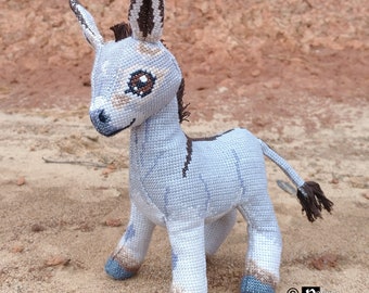 Omi the Donkey Doll 3D Cross Stitch Animal Sewing Pattern PDF